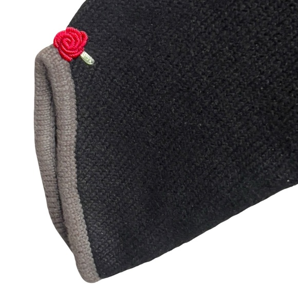 Storybook Knits Vintage Long Embroidered Rose Floral Teacher Cardigan Sweater - Picture 16 of 17